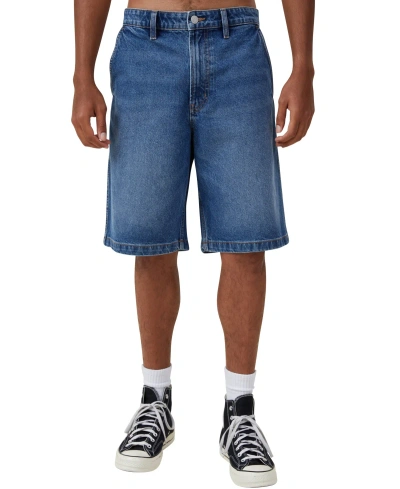Cotton On Men's Baggy Denim Shorts In Shock Blue Wash