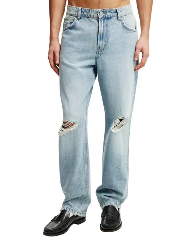 Cotton On Men's Baggy Jean In Reckless Blue Rip