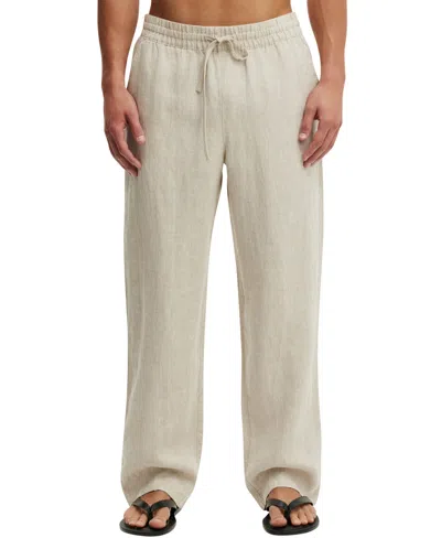 Cotton On Men's Baggy Worker Linen Relaxed-fit Pants In Beige