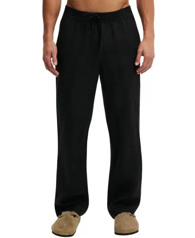 Cotton On Men's Baggy Worker Linen Relaxed-fit Pants In Black