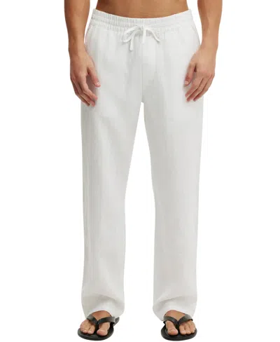 Cotton On Men's Baggy Worker Linen Relaxed-fit Pants In White