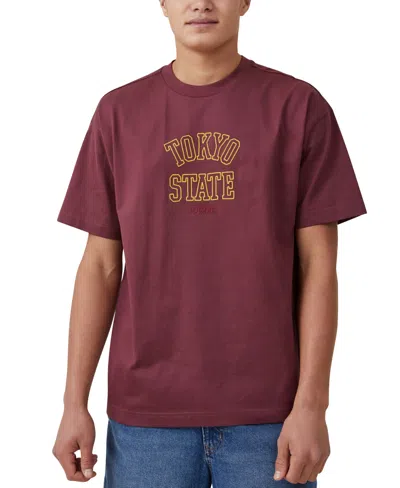 Cotton On Men's Box Fit College T-shirt In Brown