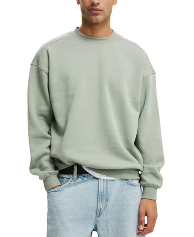Cotton On Men's Box Fit Crew Sweatshirt In Fern