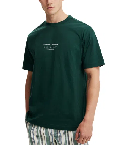 Cotton On Men's Box Fit Easy T-shirt In Pineneedle Green,747 West Avenue