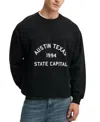 Cotton On Men's Box Fit Graphic Crew Sweatshirt In Black,austin Texas