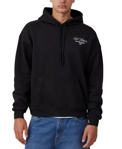 Cotton On Men's Box Fit Graphic Hoodie In Black