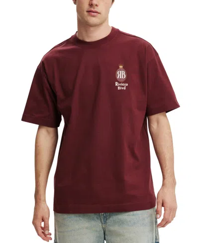 Cotton On Men's Box Fit Graphic T-shirt In Burgundy