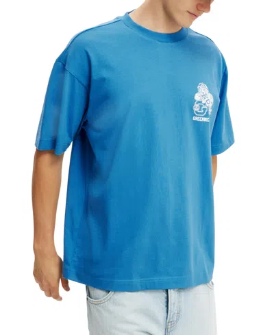 Cotton On Men's Box Fit Graphic T-shirt In Carolina Blue