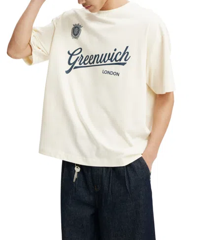 Cotton On Men's Box Fit Graphic T-shirt In Cream Puff