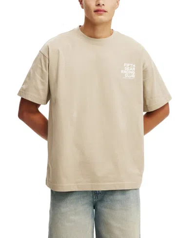 Cotton On Men's Box Fit Graphic T-shirt In Gravel Stone