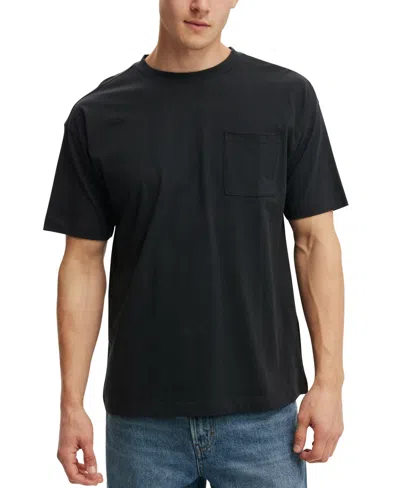Cotton On Men's Box Fit Pocket Crew Neck T-shirt In Black