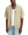 Cotton On Box Fit Short Sleeve Shirt In Fatigue Dobby