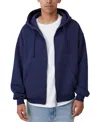 Cotton On Men's Box Fit Zip Up Hoodie In Navy