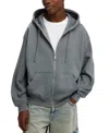 Cotton On Men's Box Fit Zip Up Hoodie In Slate Stone,two Way Zip