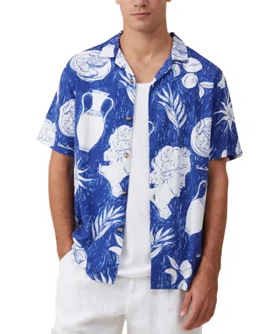 Cotton On Men's Cabana Short Sleeve Shirt In Blue