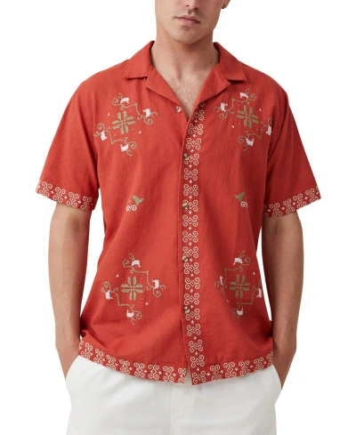Cotton On Men's Cabana Short Sleeve Shirts In Clay Floral