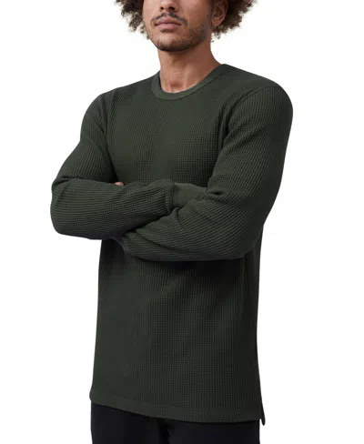 Cotton On Men's Chunky Waffle Long Sleeve T-shirt In Army Waffle