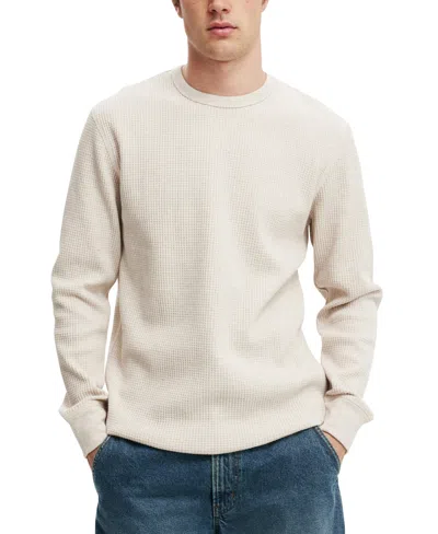 Cotton On Men's Chunky Waffle Long Sleeve T-shirt In Beige