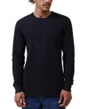 Cotton On Men's Chunky Waffle Long Sleeve T-shirt In Washed Black Waffle