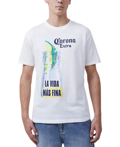Cotton On Men's Corona Premium Loose Fit T-shirt In Vintage White,corona - La Vida Nas Fi 1