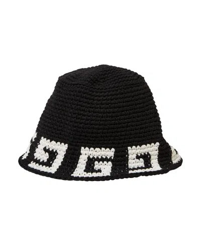 Cotton On Men's Crochet Bucket Hat In Black,white