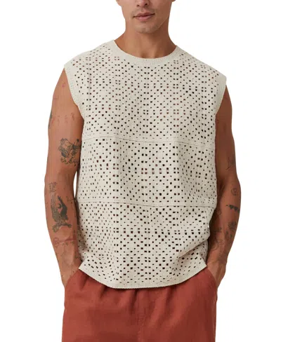 Cotton On Men's Crochet Muscle Top In White