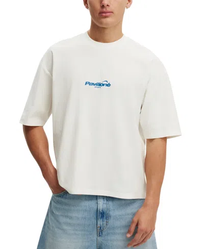 Cotton On Men's Cropped Boxy-fit Silhouette Graphic Crewneck T-shirt In Transparent