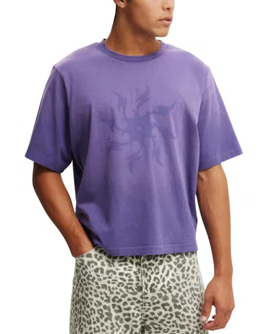 Cotton On Men's Cropped Fit Graphic T-shirt In Grape,star