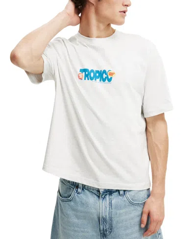 Cotton On Men's Cropped Fit Graphic T-shirt In Gray
