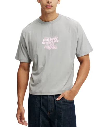 Cotton On Men's Cropped Fit Graphic T-shirt In Gray