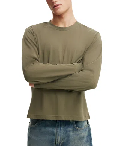 COTTON ON MEN'S CROPPED FIT LONG SLEEVE T-SHIRT