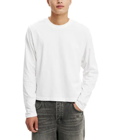 Cotton On Men's Cropped Fit Long Sleeve T-shirt In White