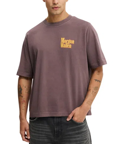 Cotton On Men's Cropped Fit Music T-shirt In Brown