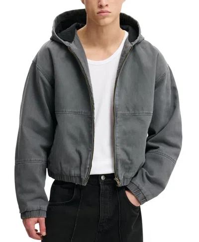 Cotton On Men's Cropped Hooded Bomber In Gray