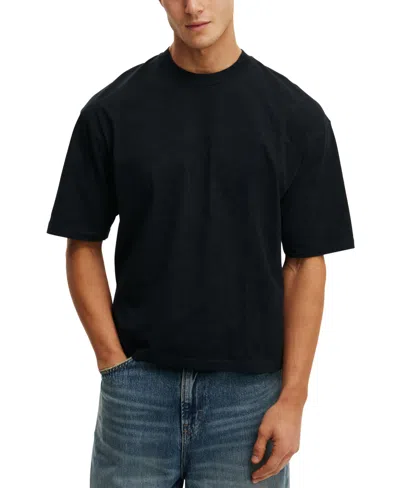 Cotton On Men's Cropped Modern-fit Short-sleeve T-shirt In Black