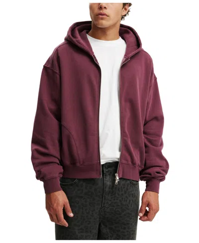Cotton On Men's Cropped Zip Up Hoodie In Purple