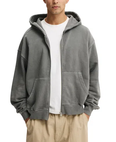 COTTON ON MEN'S CROPPED ZIP UP HOODIE