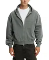 Cotton On Cropped Zip Up Hoodie In Slate Stone