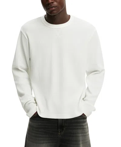 Cotton On Men's Cropped-fit Waffle Textured Long-sleeve T-shirt In Multi