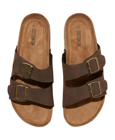Cotton On Men's Double Buckle Sandal In Brown
