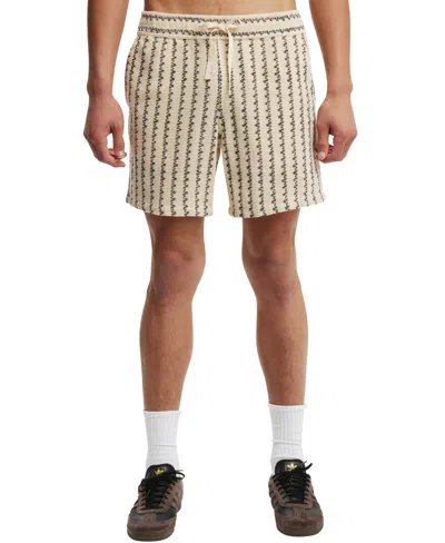 Cotton On Men's Easy Draw Cord Shorts In Natural Resort Stripe