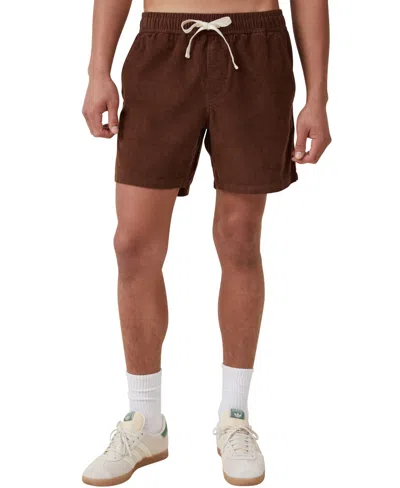 Cotton On Easy Cotton Blend Drawstring Shorts In Chocolate Corduroy