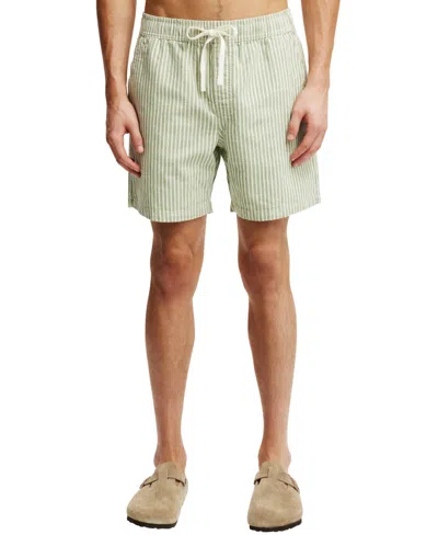 Cotton On Men's Easy Short In Sage Stripe