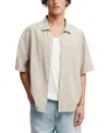 Cotton On Eli Linen Blend Short Sleeve Shirt In Green