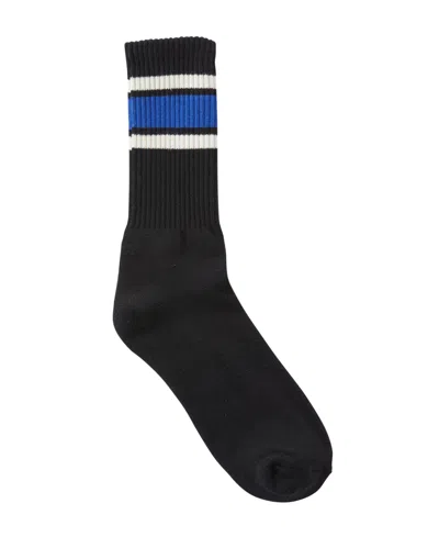 Cotton On Men's Essential Sock In Washed Black,royal Blue,vintage White