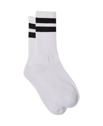 Cotton On Men's Essential Socks In White,sport Stripe