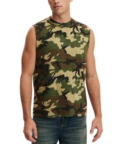 Cotton On Men's Everyday Muscle Print Tank Top In Green