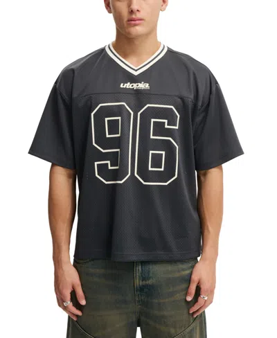 Cotton On Men's Football Jersey Short-sleeve T-shirt In Black