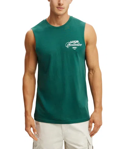 Cotton On Men's Graphic Muscle Tank Top In Green