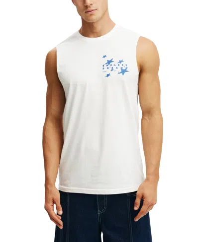 Cotton On Men's Graphic Muscle Tank Top In White